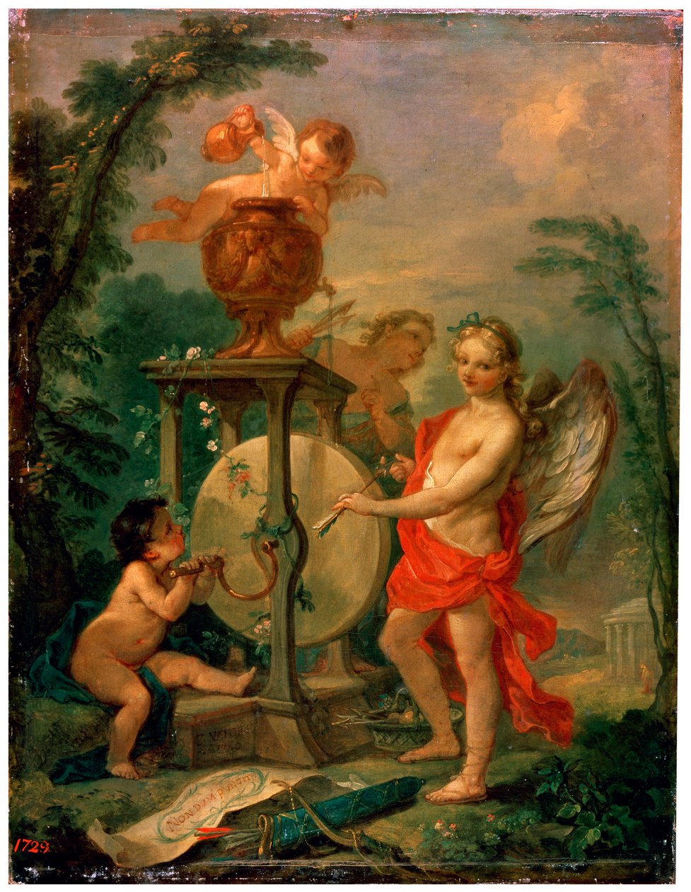 Cupido scherpt een pijl door Charles Joseph Natoire