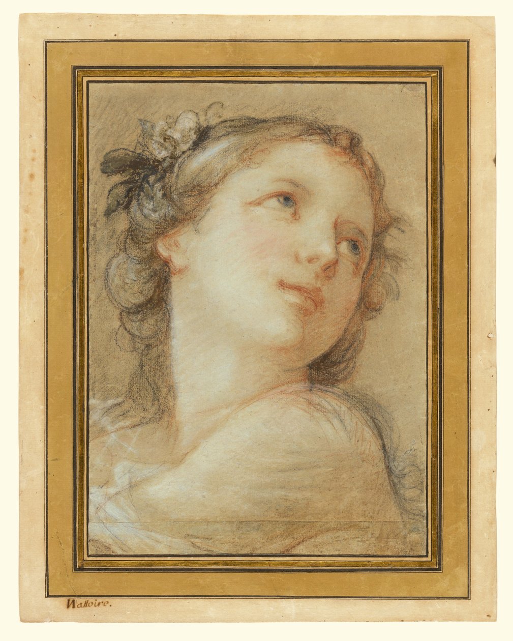 Hoofd van een bacchante door Charles Joseph Natoire
