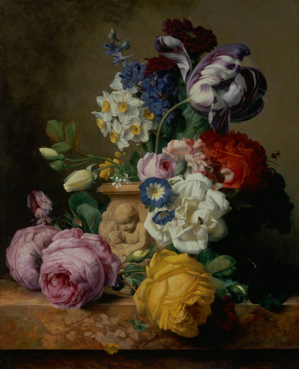 Stilleven van bloemen door Charles Joseph Node