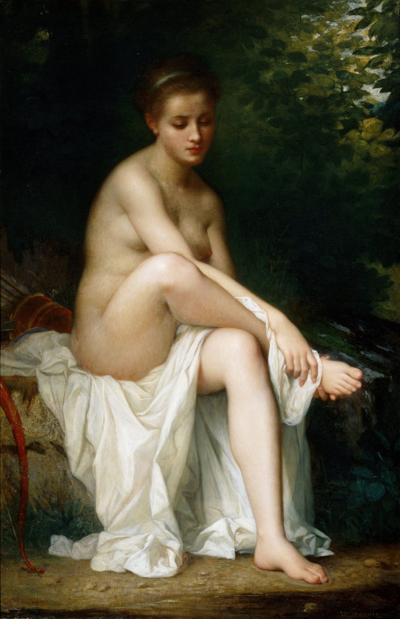 Ismenie, nimf van Diana door Charles Landelle