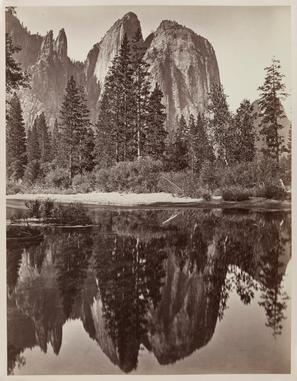 Kathedraalrotsen en reflecties, Yosemite, 1864 door Charles Leander Weed