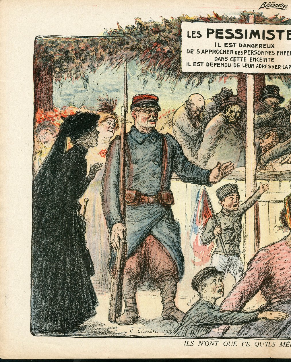 La Baionnette, Satirisch in Kleuren door Charles Leandre