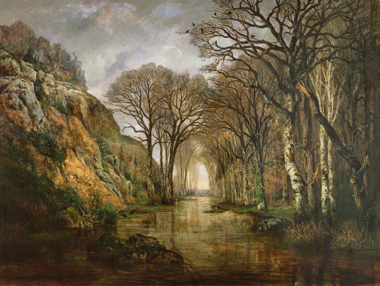 De Erdre, winter, 1857 door Charles Leroux