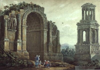De Triomfboog in St. Remy door Charles Louis Clerisseau
