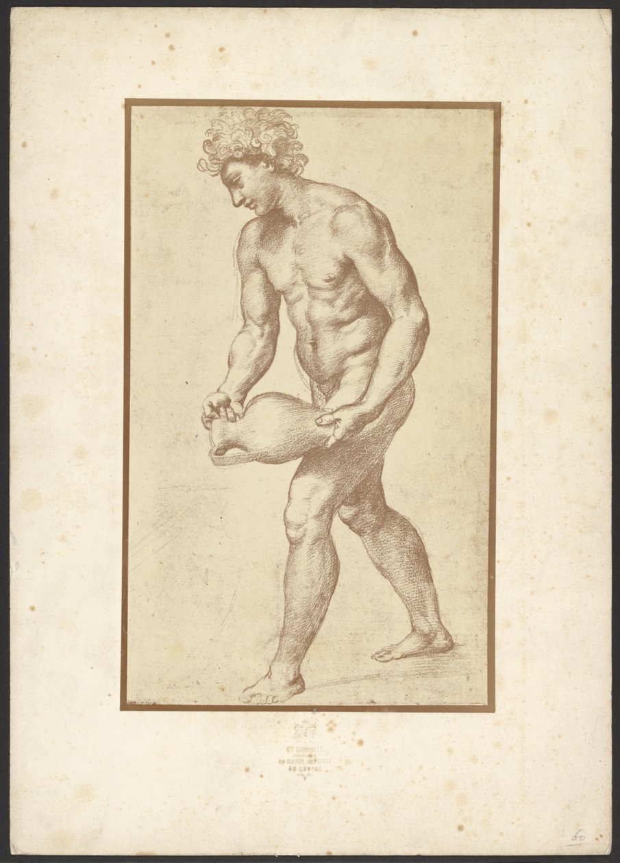 [Man met een vaas van Raphaël]. door Charles Marville