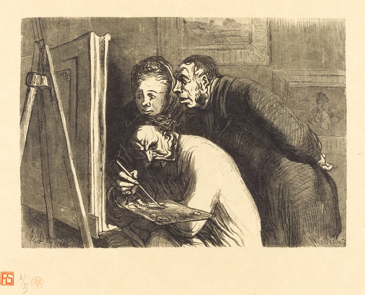 Schilders en Burgers door Charles Maurand after Honoré Daumier