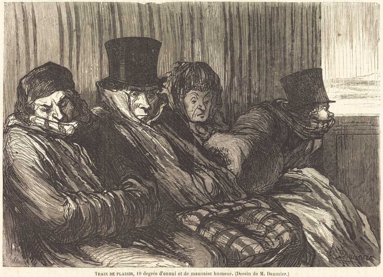 Plezierrit door Charles Maurand after Honoré Daumier