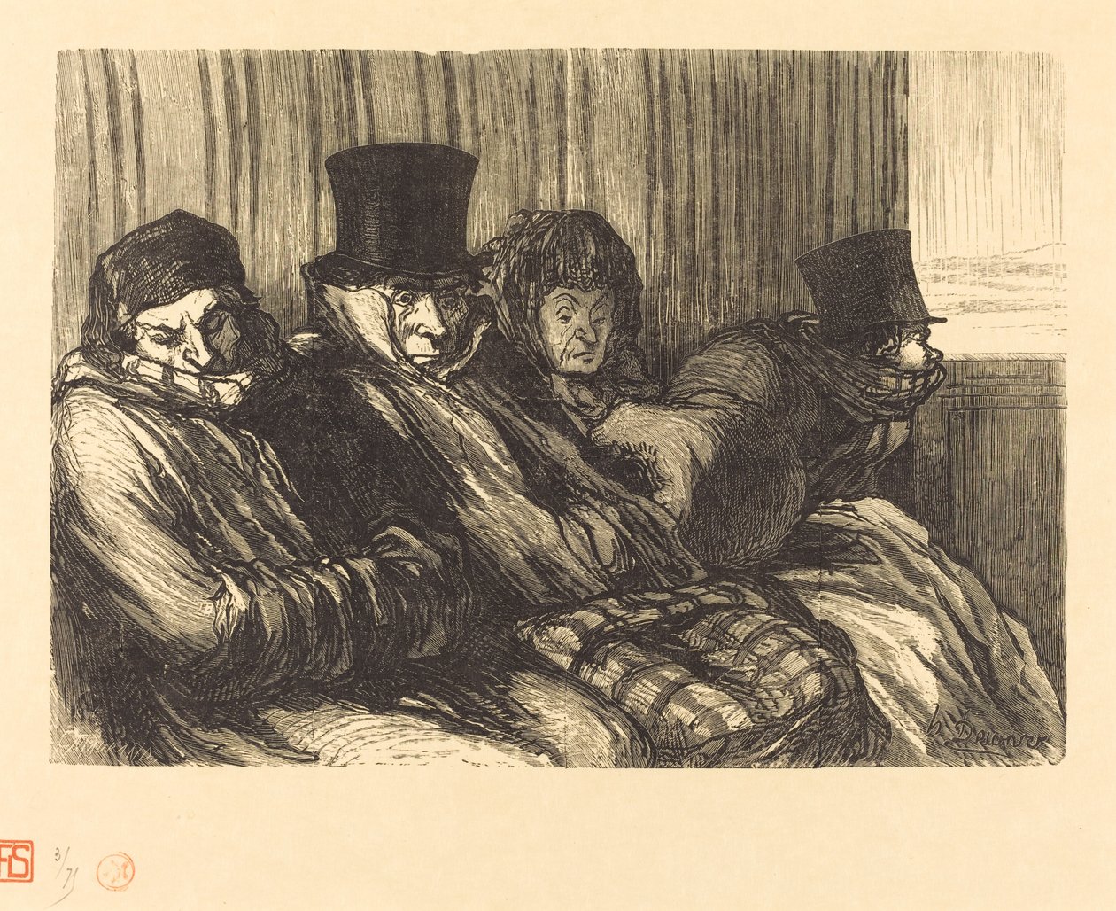 Trein van plezier door Charles Maurand after Honoré Daumier