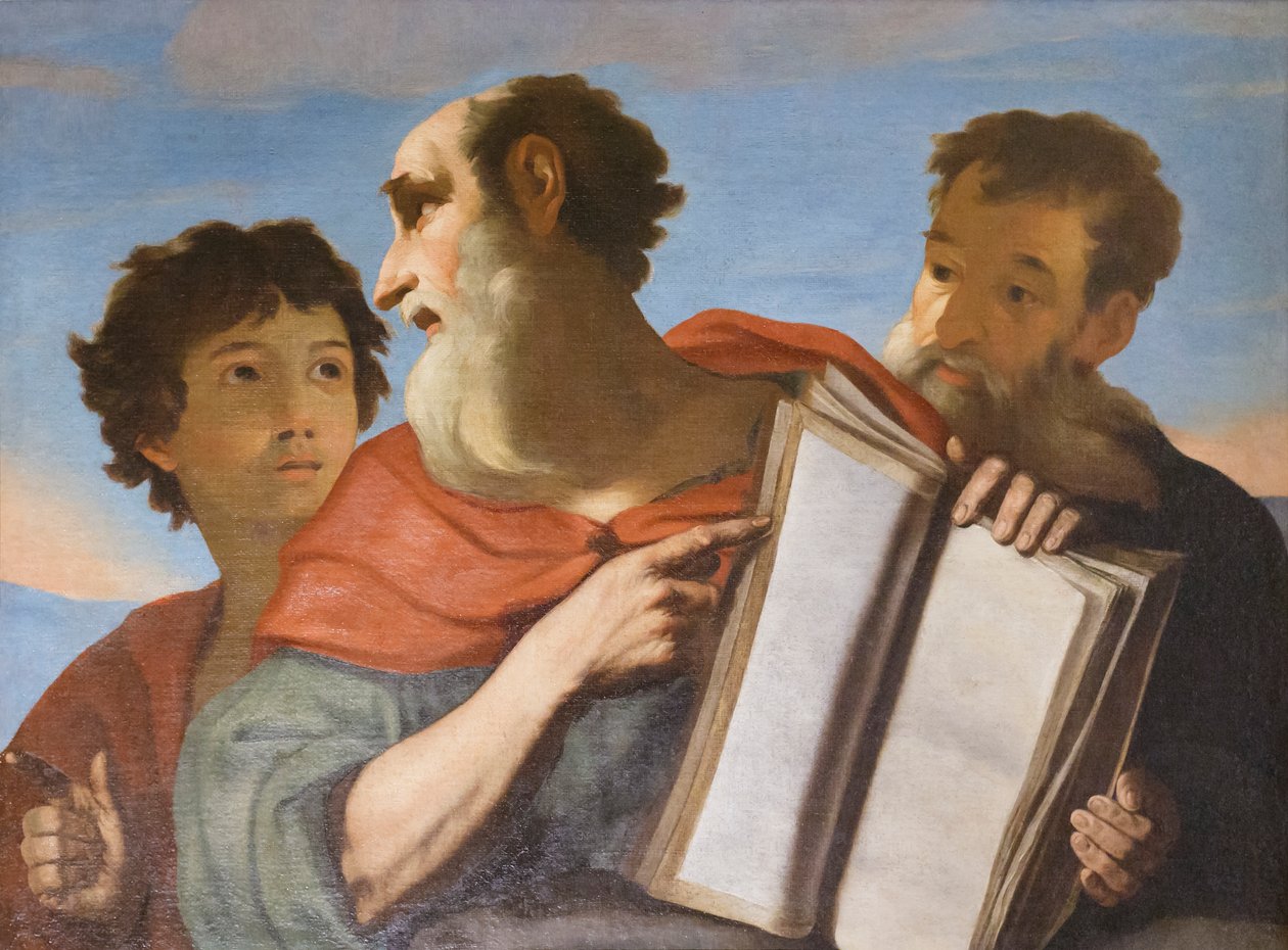 Drie mannenhoofden door Charles Mellin