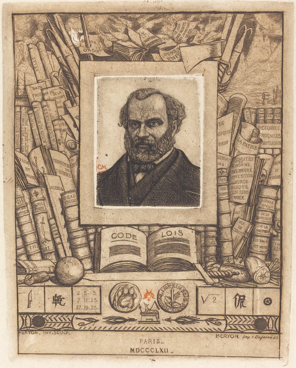 Armand Guéraud door Charles Meryon