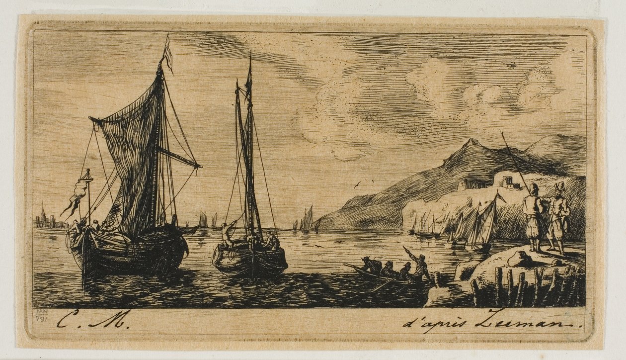 Calais Boten in Vlissingen door Charles Meryon
