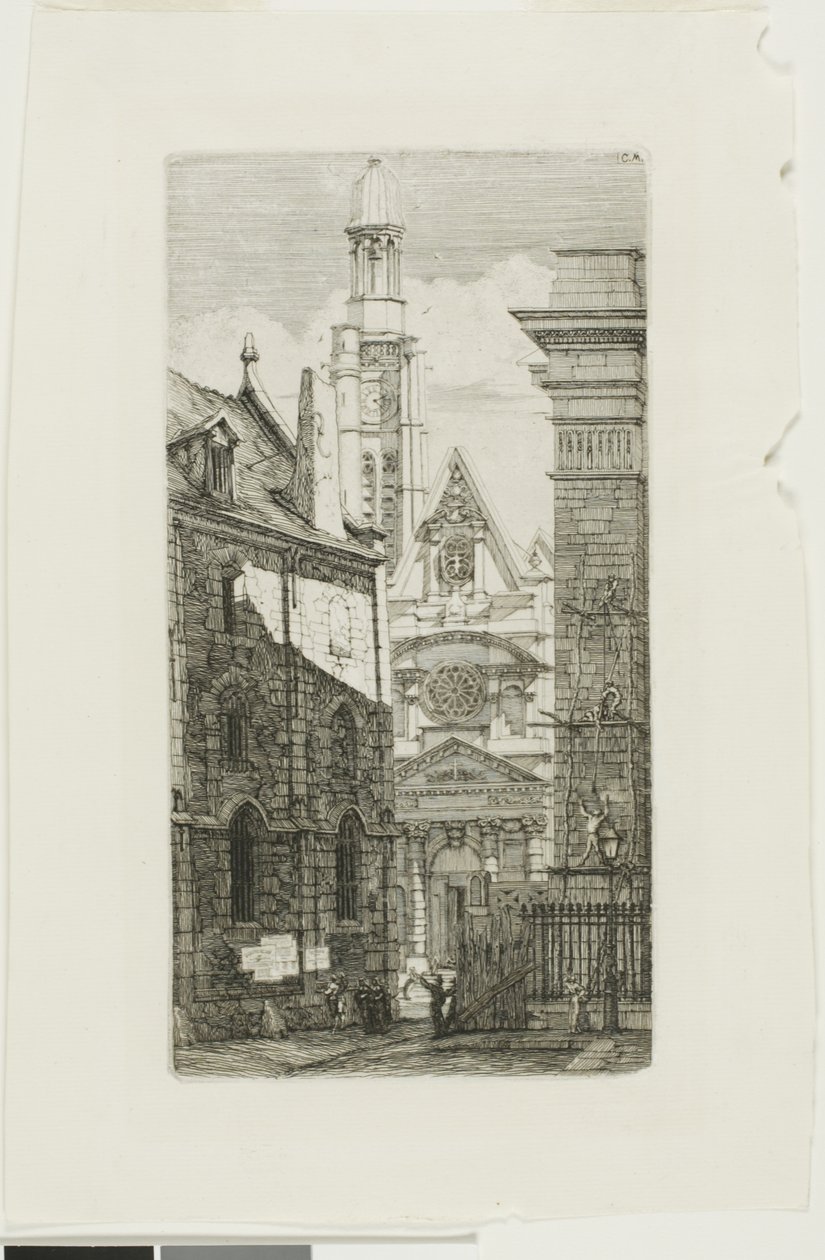 Kerk van St. Etienne du Mont, Parijs door Charles Meryon