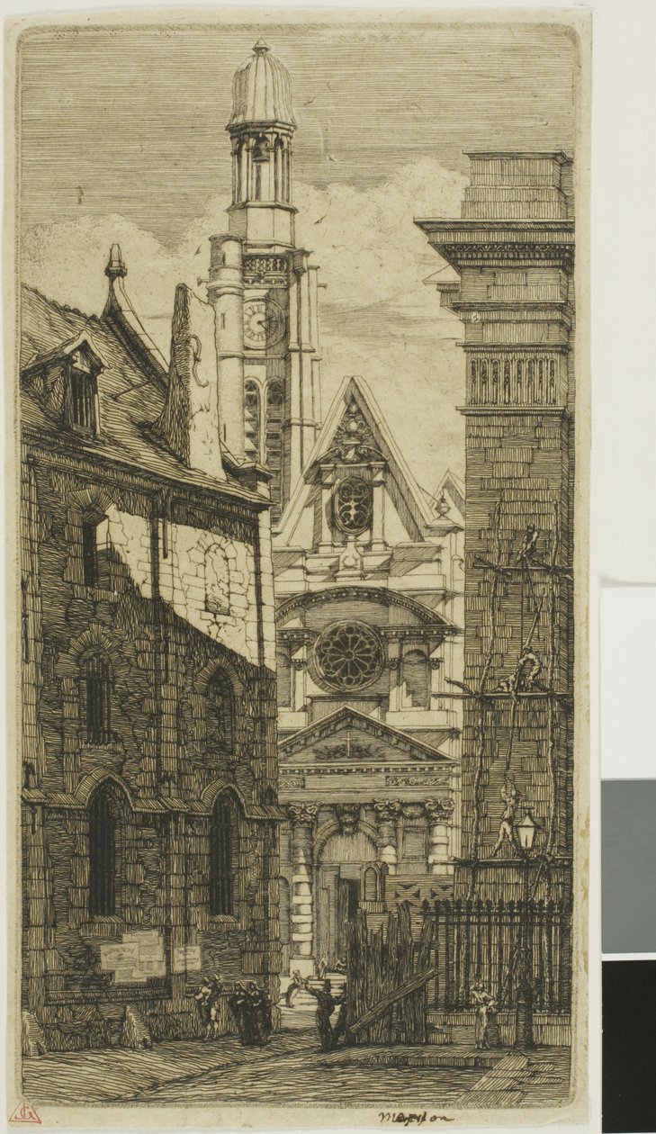 Kerk van St. Etienne du Mont, Parijs door Charles Meryon
