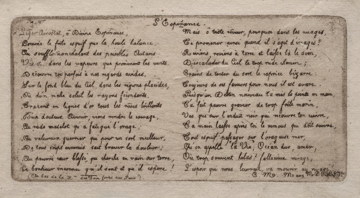 Etsen van Parijs: Hoop door Charles Meryon