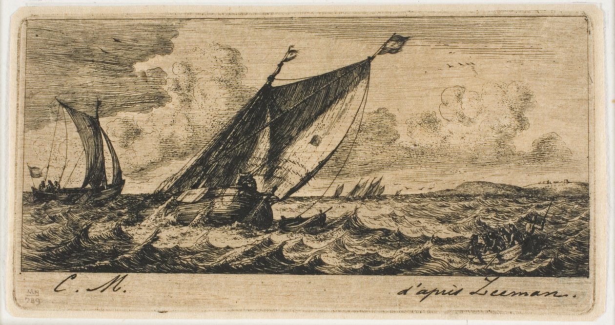 Haarlem boten in Amsterdam door Charles Meryon