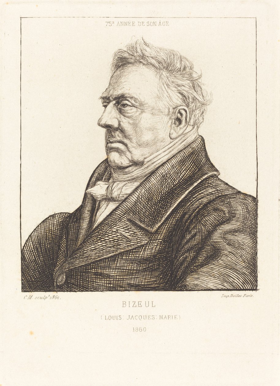 L.J.-Marie Bizeul, een Bretonse archeoloog door Charles Meryon