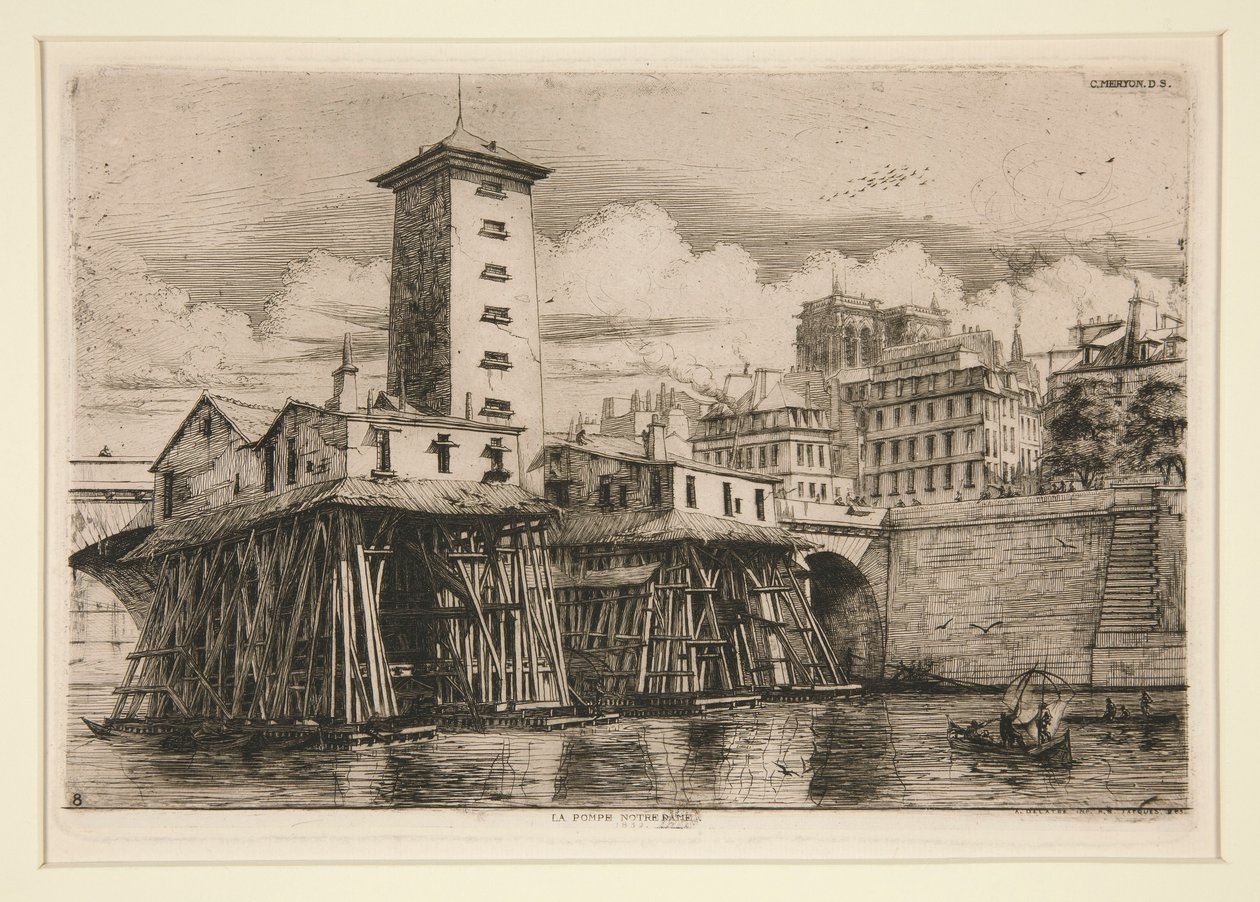 La Pompe Notre Dame door Charles Meryon