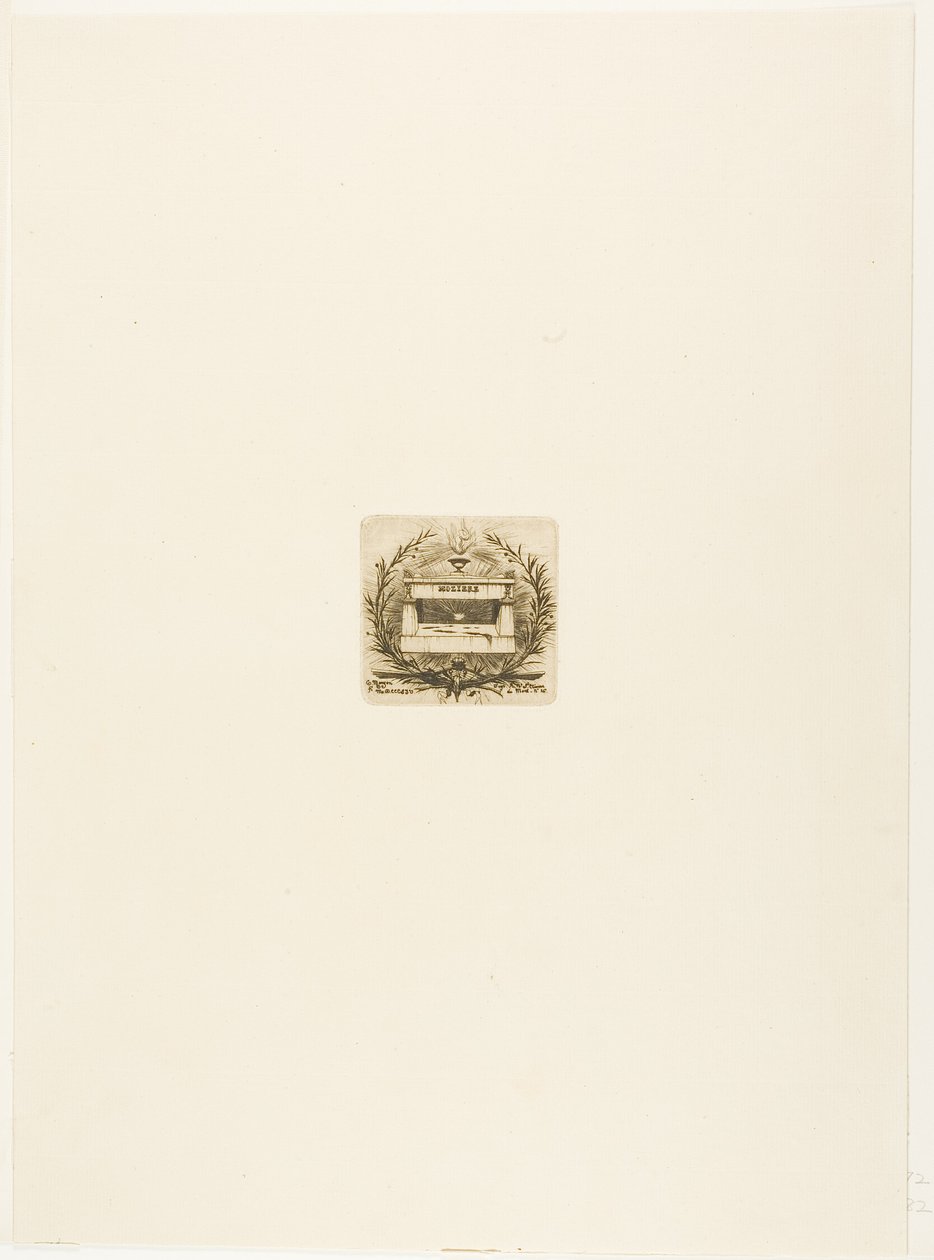 Graf van Molière, begraafplaats Père-Lachaise, Parijs door Charles Meryon