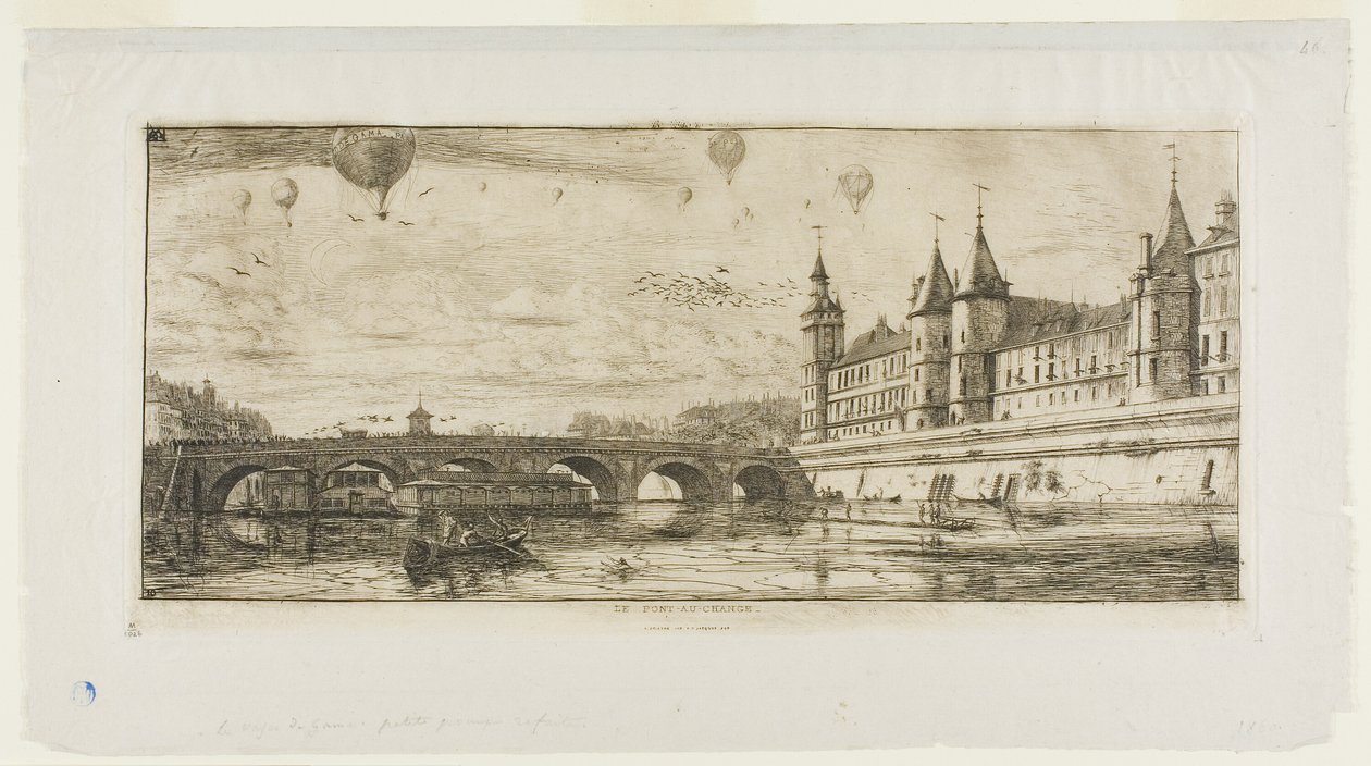 Pont-au-Change, Parijs door Charles Meryon