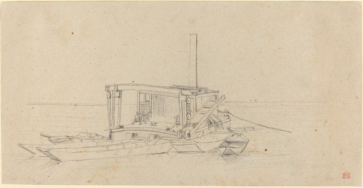 Rivierbaggers en Lichters door Charles Meryon