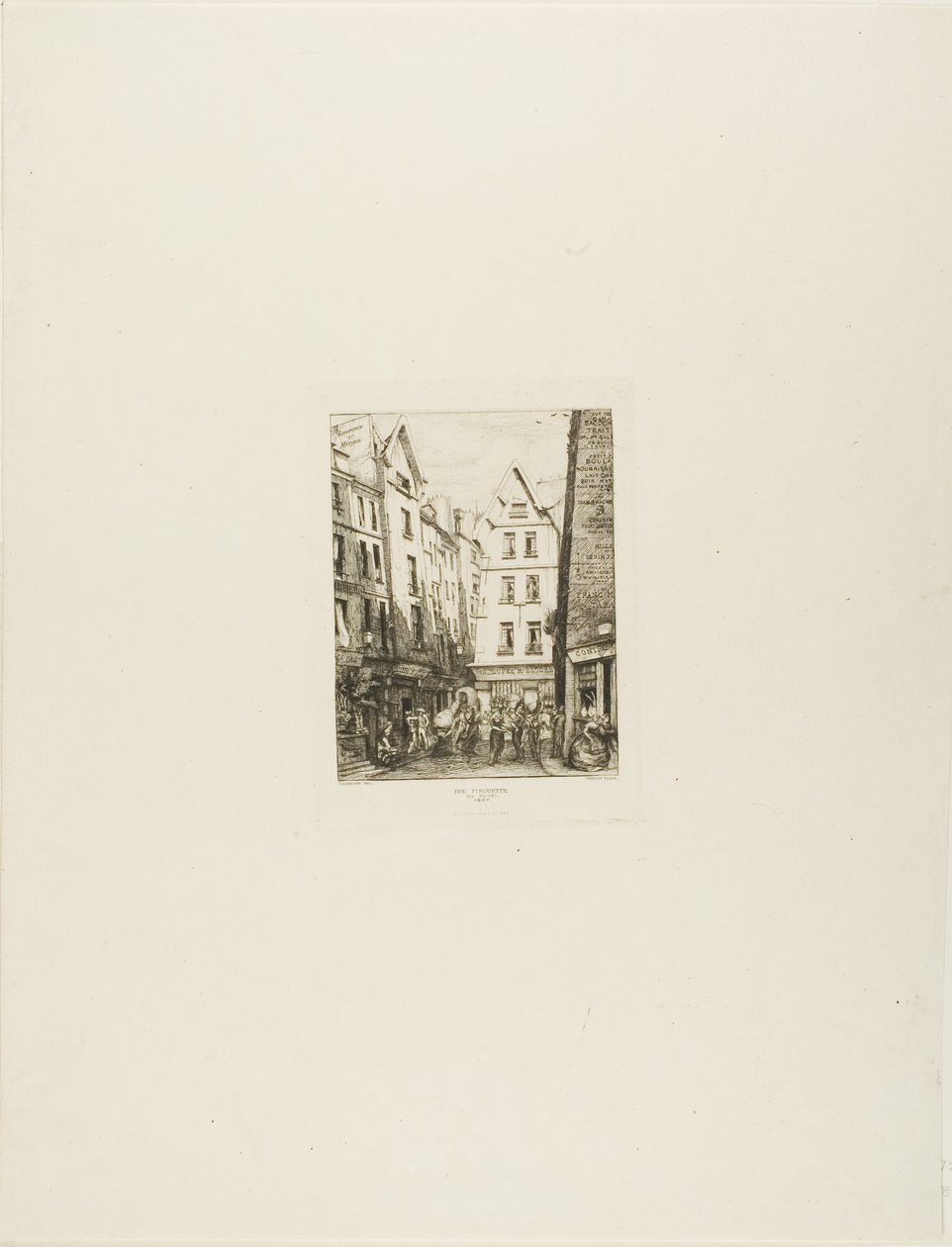 Rue Pirouette aux Halles, Parijs door Charles Meryon