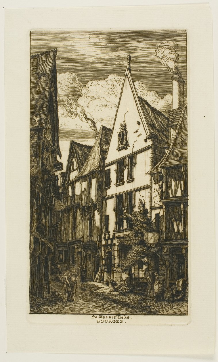 Rue des Toiles, Bourges door Charles Meryon