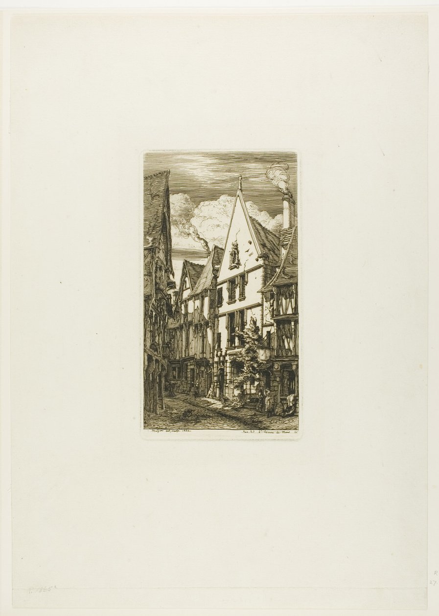 Rue des Toiles, Bourges door Charles Meryon