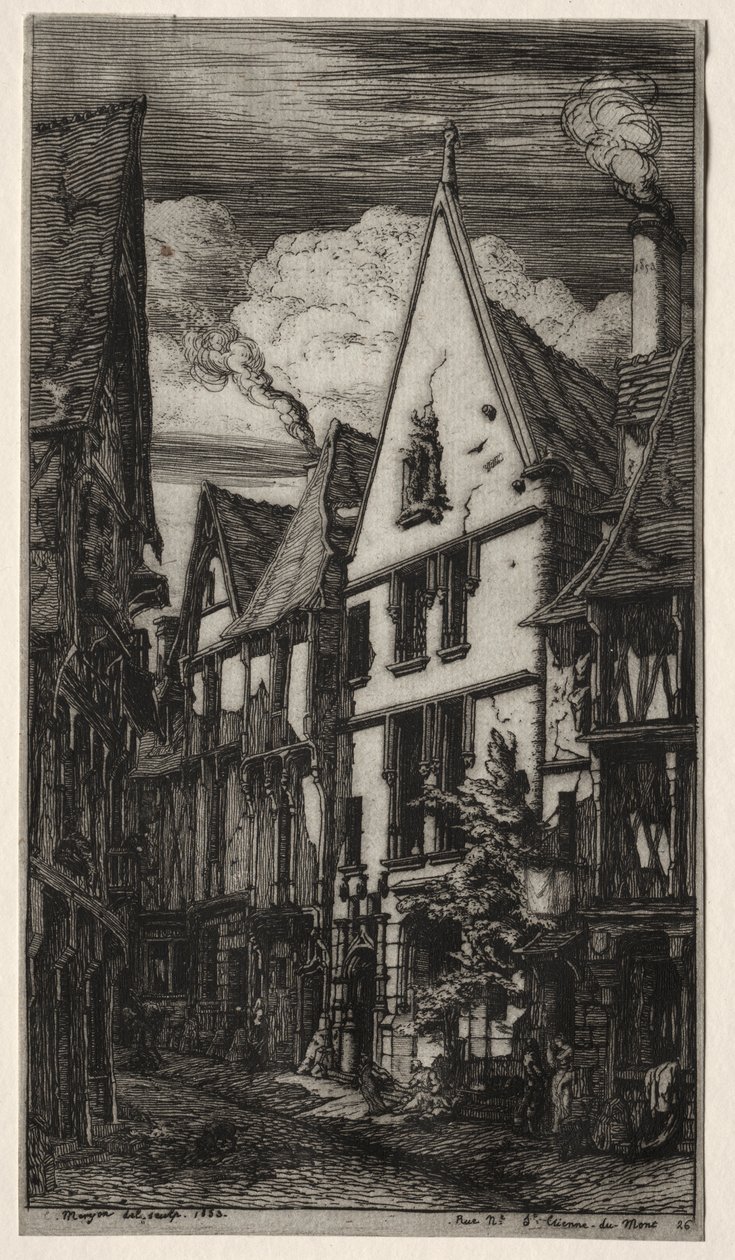 Rue des Toiles, Bourges door Charles Meryon