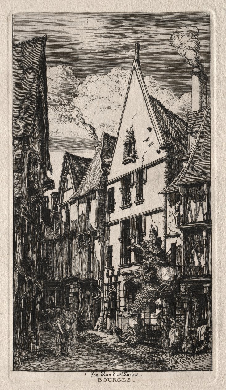 Rue des Toiles, Bourges door Charles Meryon