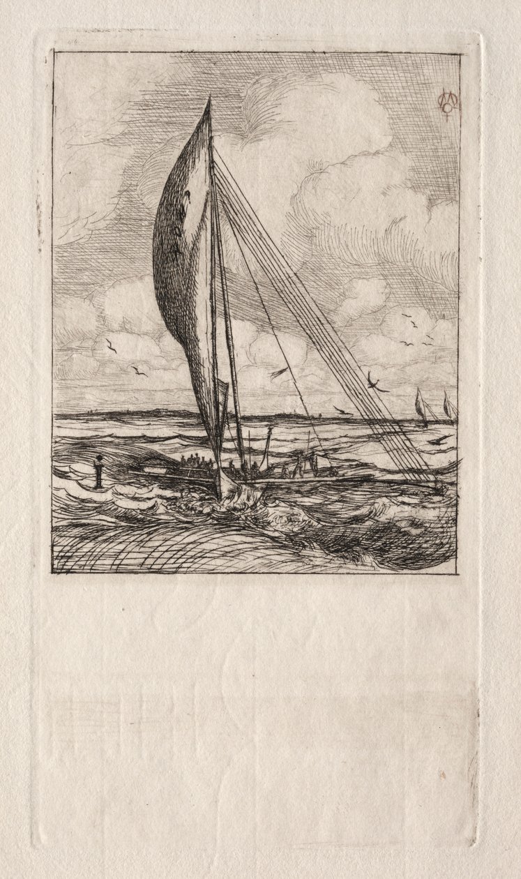 Snelle Zeilende Proa, Mulgrave Archipel, Oceanië, 1866 door Charles Meryon