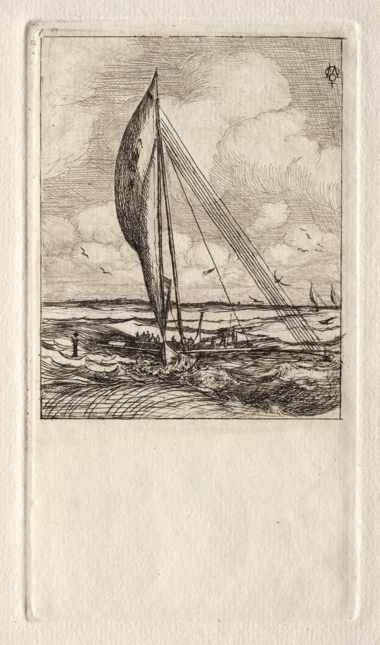 Snelle zeilproa, Mulgrave-archipel, Oceanië, 1866 door Charles Meryon