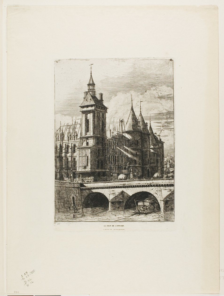 De klokkentoren, Parijs door Charles Meryon