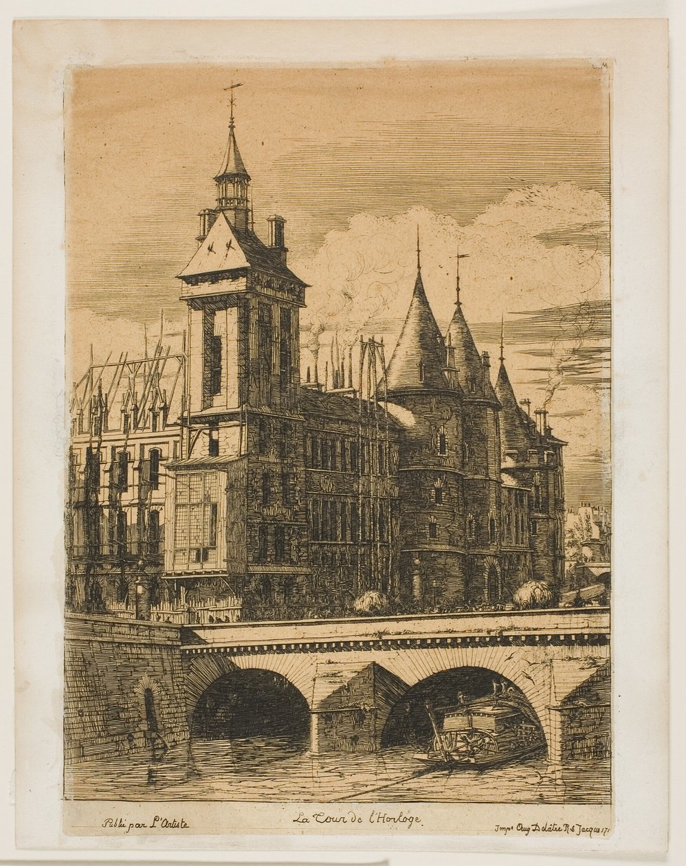 De klokkentoren, Parijs door Charles Meryon