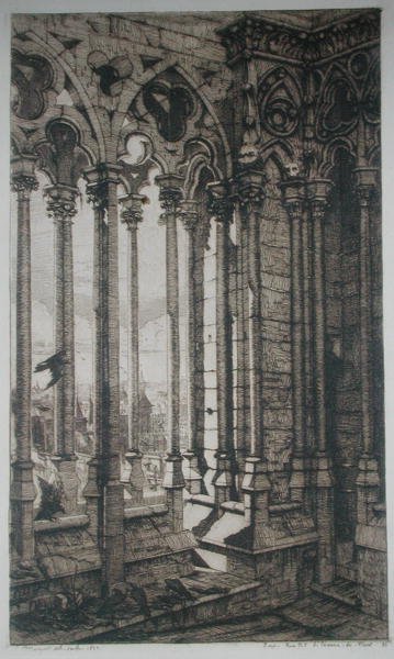 De Galerij van Notre-Dame, Parijs door Charles Meryon