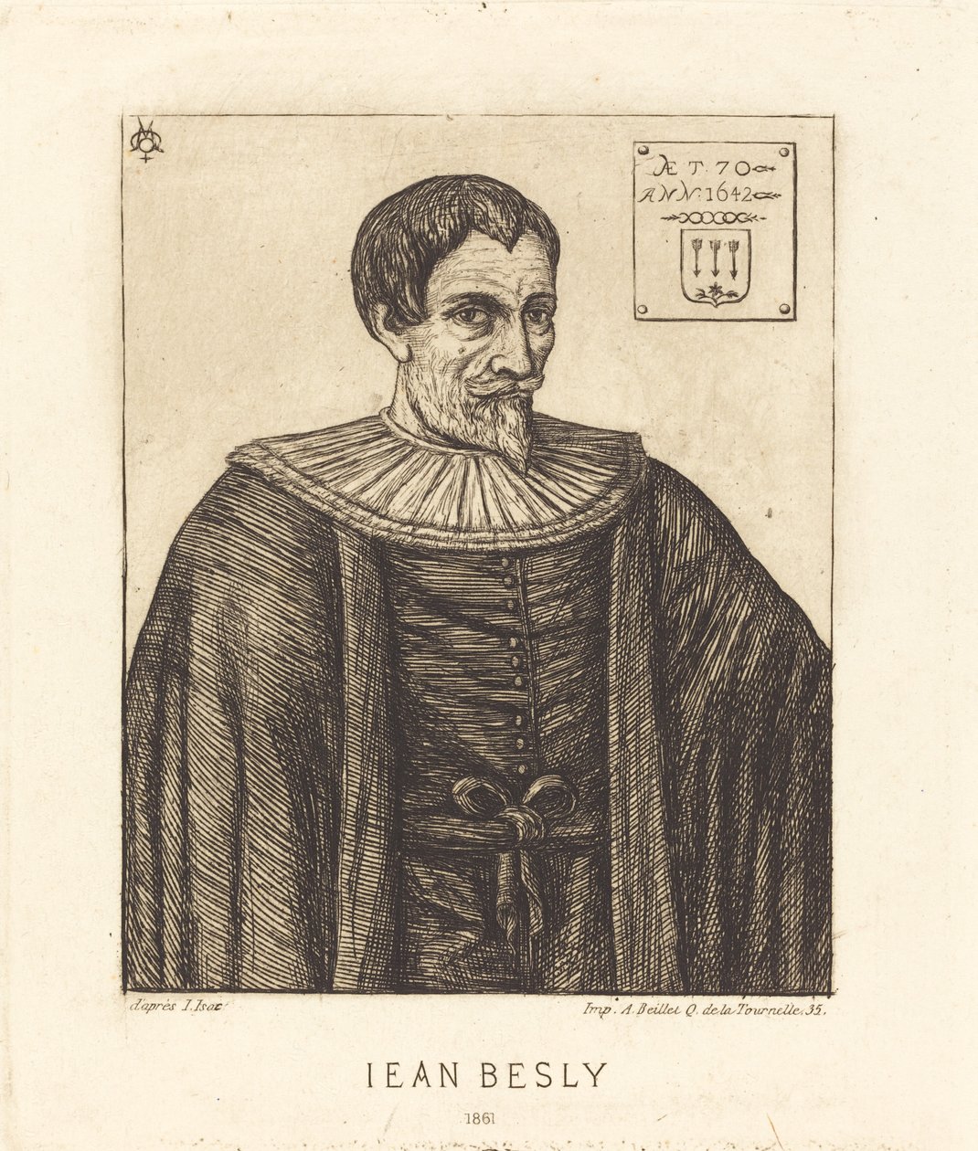 Jean Besly door Charles Meryon after Jaspar Isacsz