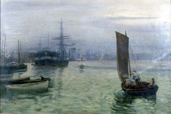 De Laatste Boot Binnen door Charles Napier Hemy