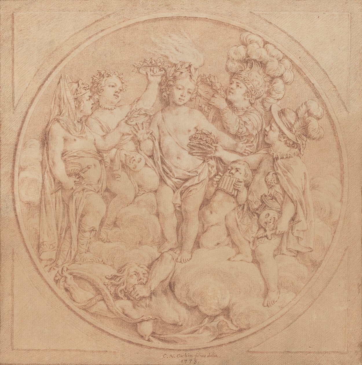Allegorie van Roem door Charles Nicolas Cochin II