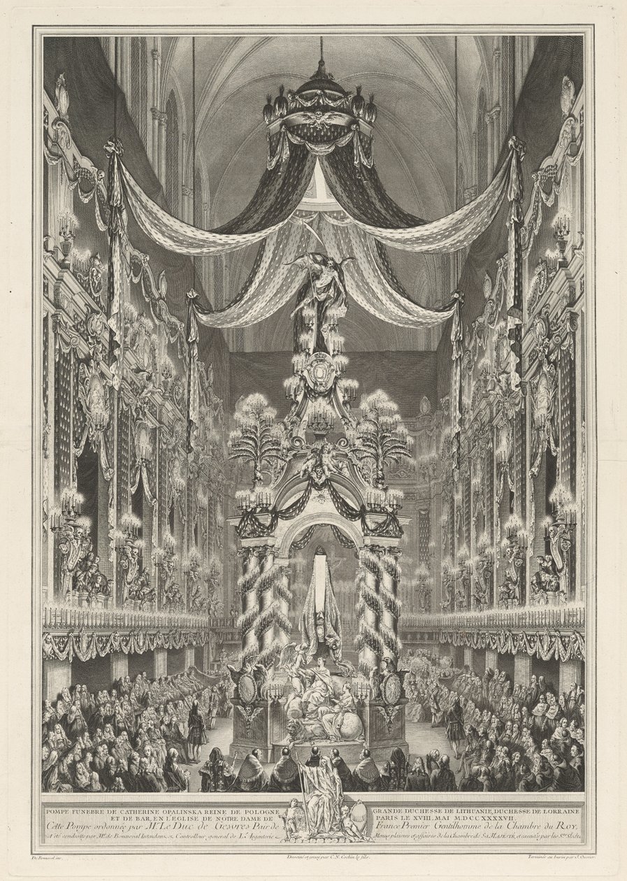Begrafenis van Catherine Opalinska door Charles Nicolas Cochin II