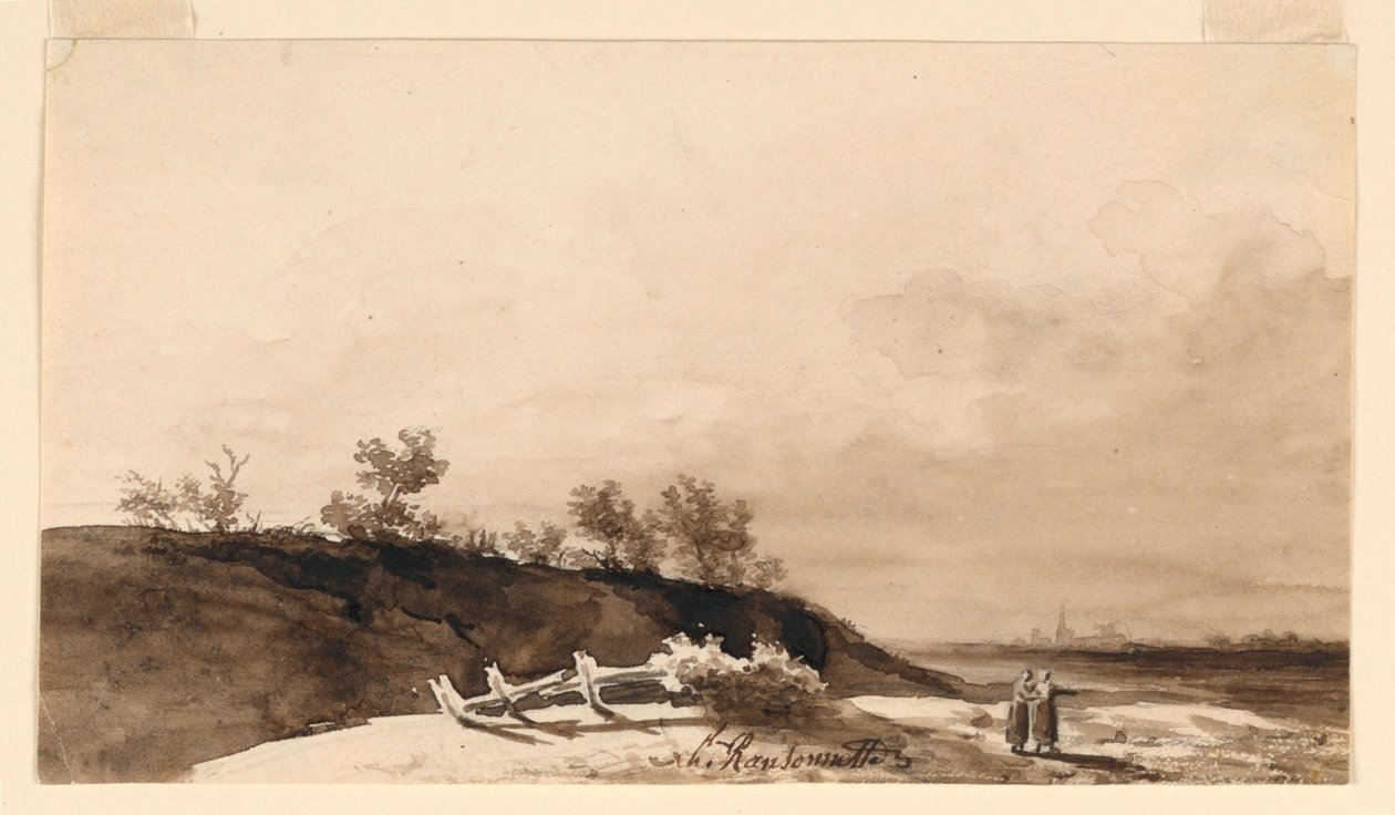 Landschap door Charles Nicolas Ransonnette
