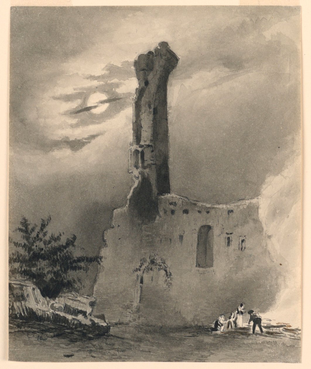 Ruïnes van een Middeleeuws Kasteel door Charles Nicolas Ransonnette