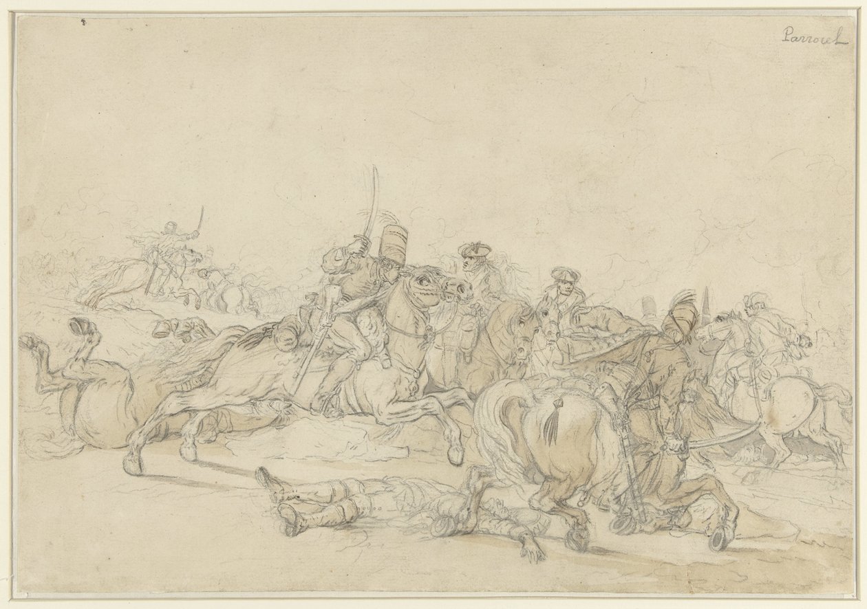 Ruitergevecht door Charles Parrocel