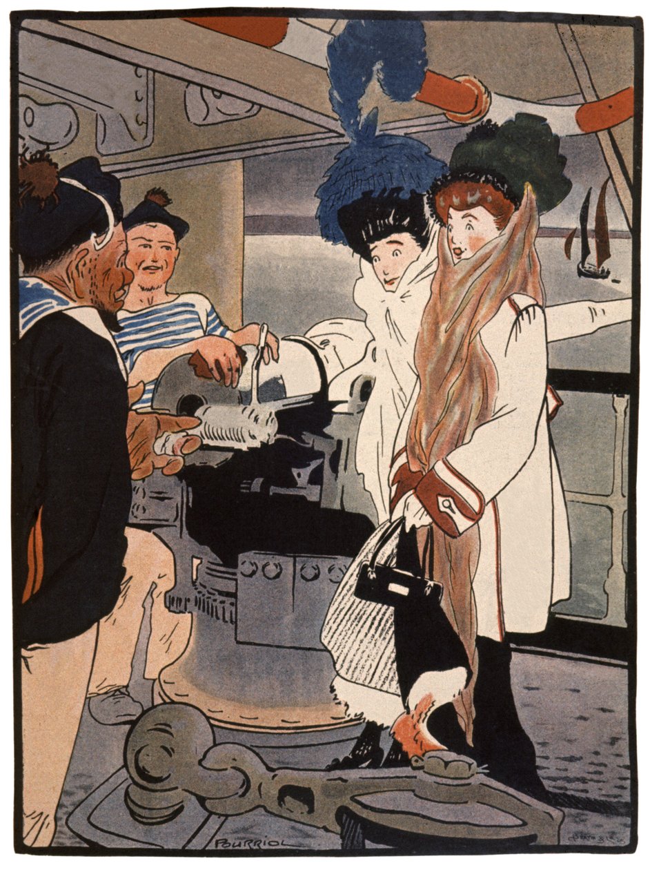 Oorlogsschip, ca. 1900 door Charles Pourriol