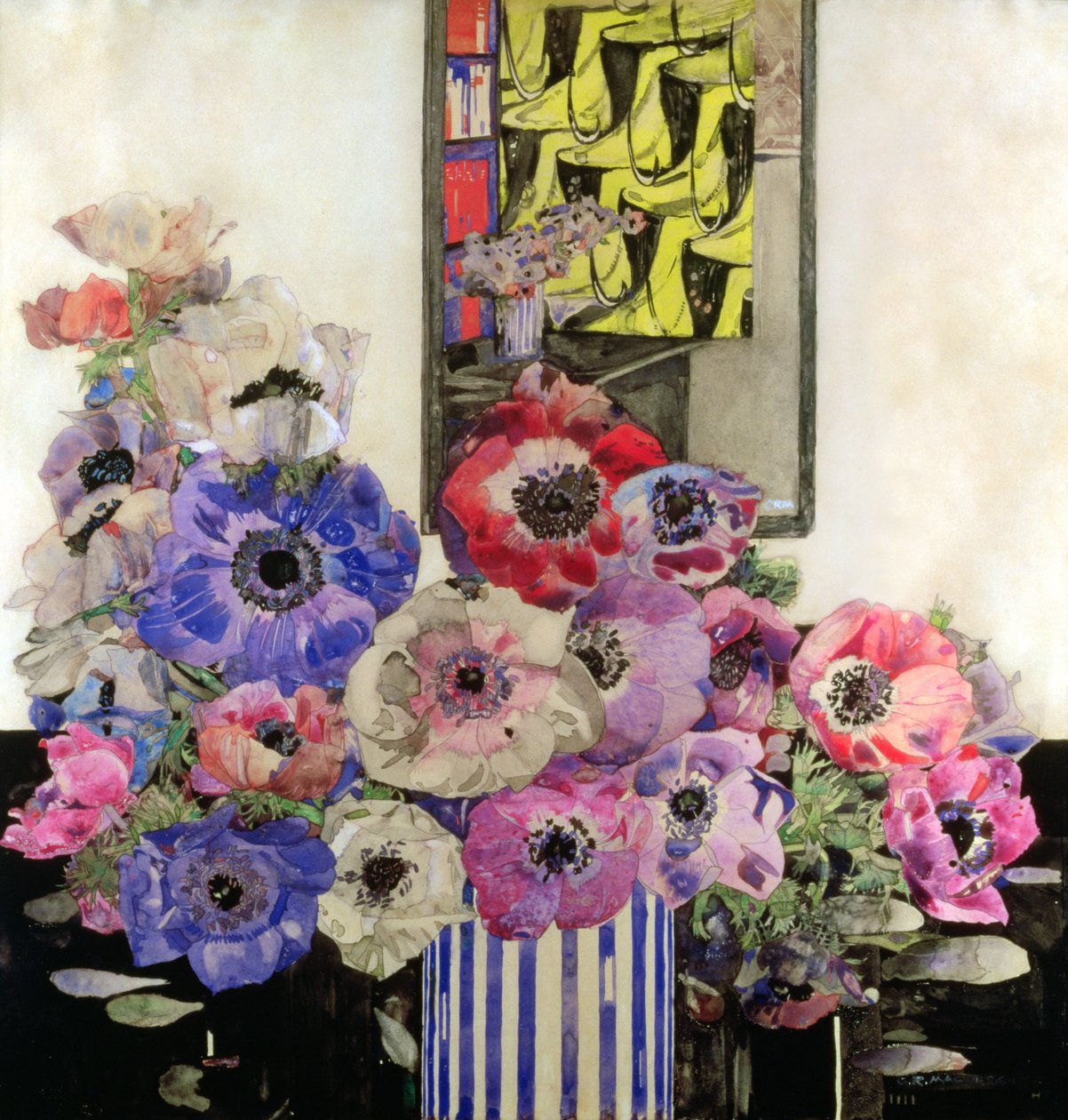 Anemonen, ca. 1915-16 door Charles Rennie Mackintosh