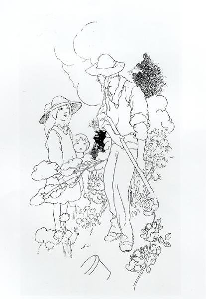Tuinman aan het werk door Charles Robinson