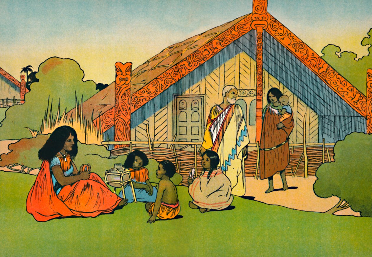 Het huis van de Maori, 1912 door Charles Robinson