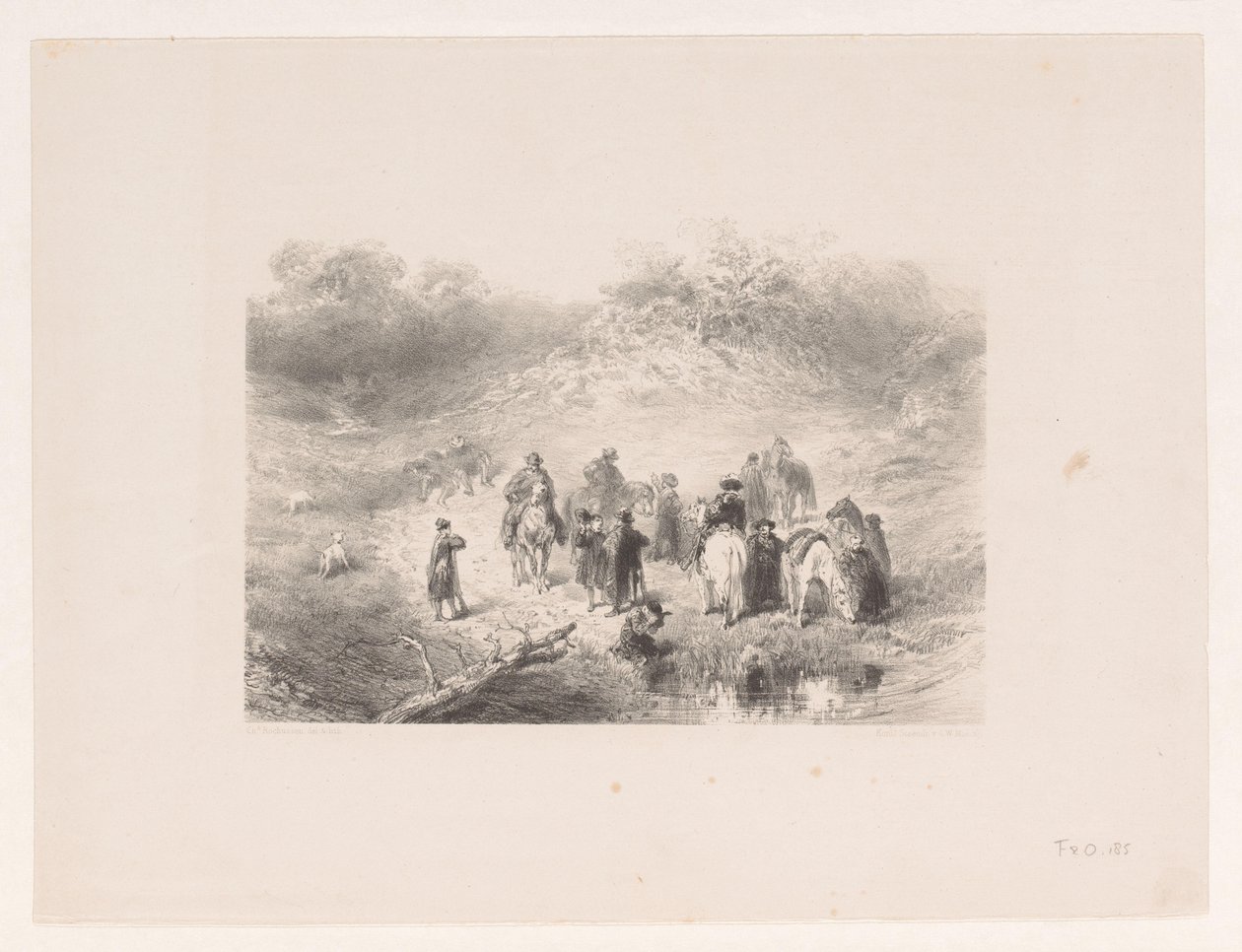 Ruiters in duinlandschap door Charles Rochussen