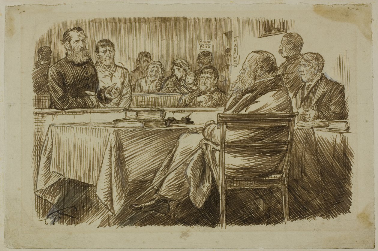 Hofscène door Charles Samuel Keene