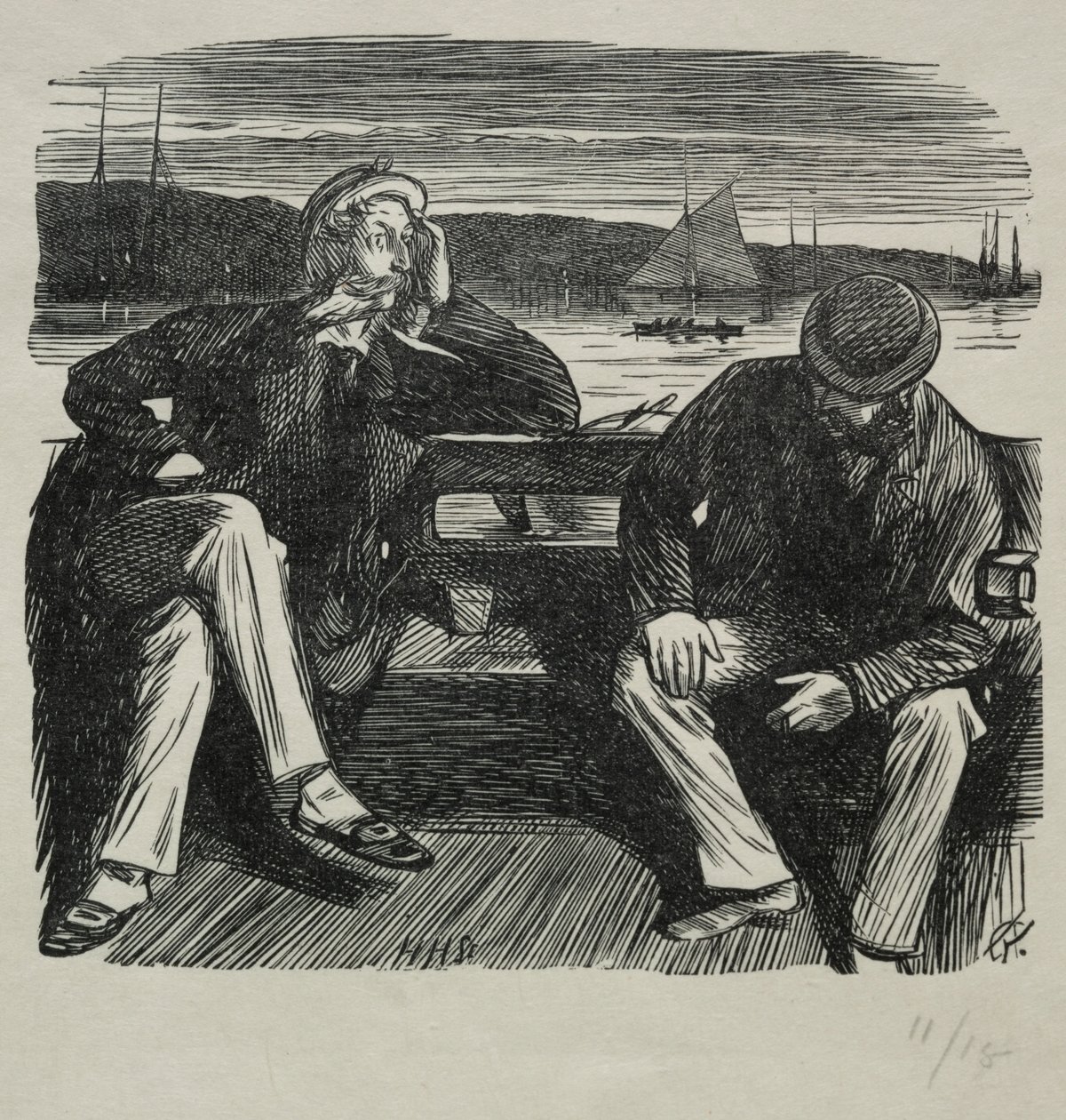Lady Nelly - de flirt, 1869 door Charles Samuel Keene