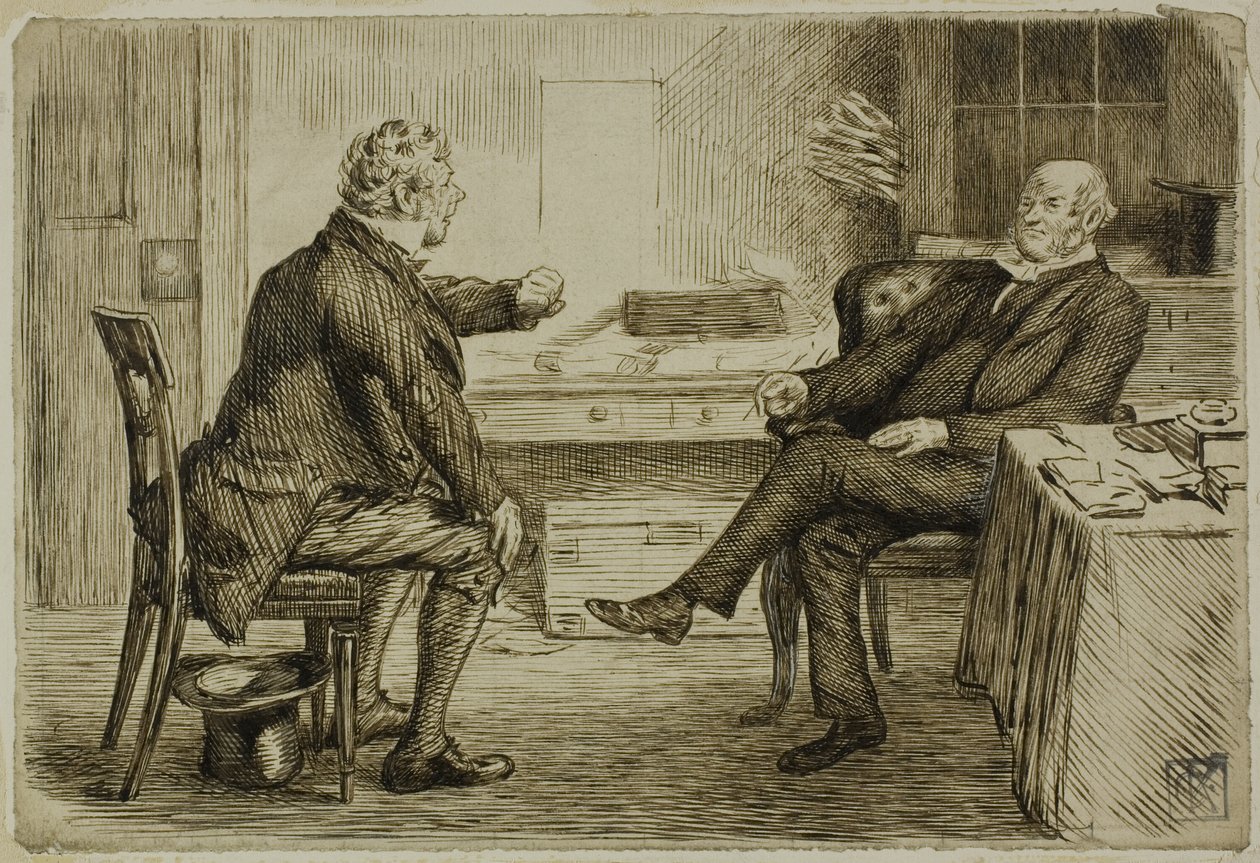 Advocaat en cliënt door Charles Samuel Keene