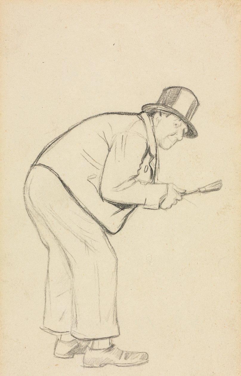 Studie voor "Een vrouwenhater" door Charles Samuel Keene